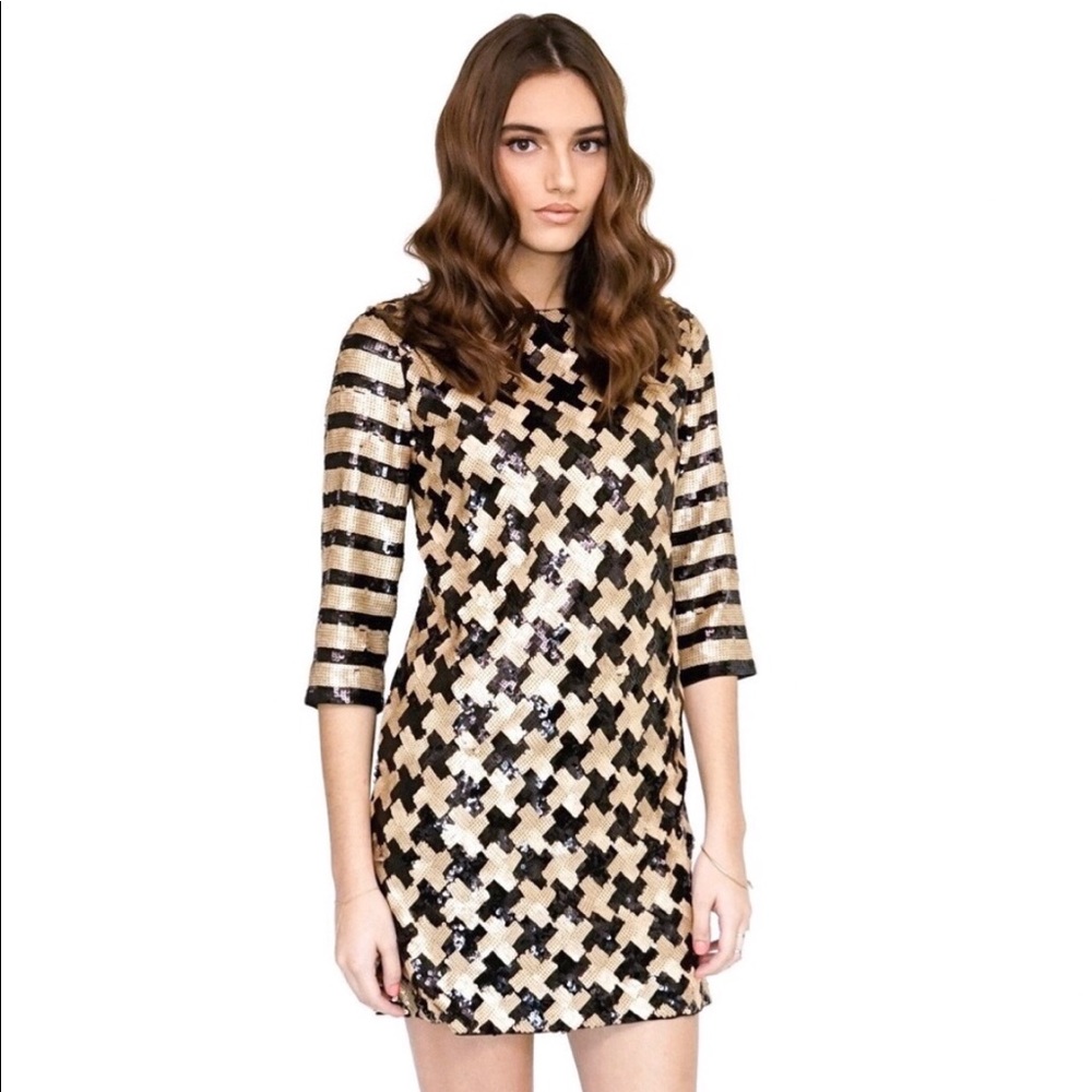 Black and Gold Sequin Dress